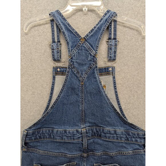Universal Thread Overalls Womens 8 Blue Denim Bib Adjustable Straps Stretch - Picture 11 of 16